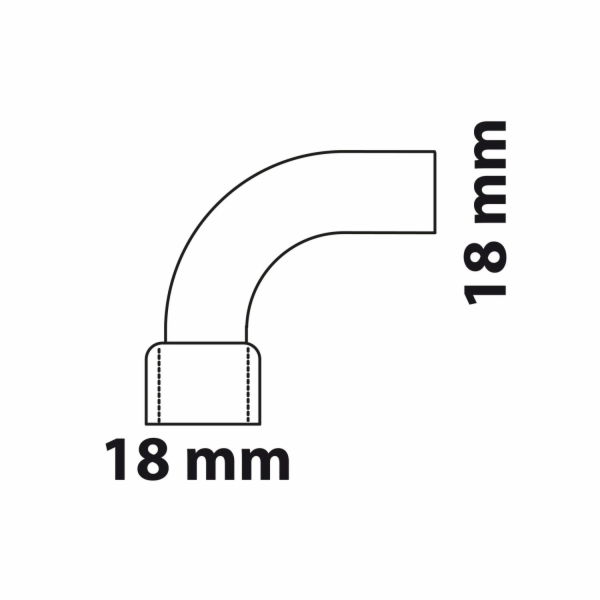 Kirchhoff ohyb 90° 18 mm 1 objímka polotovar