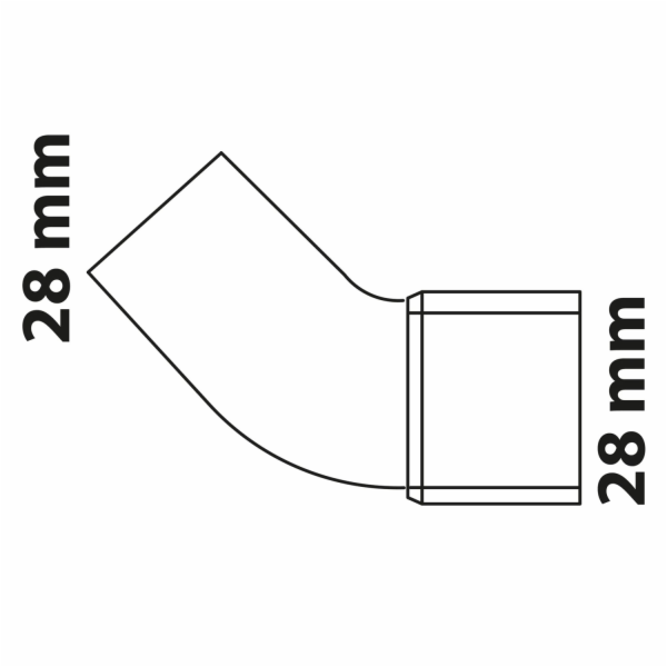 Kirchhoff ohyb 45° 28 mm 1 pouzdro polotovar