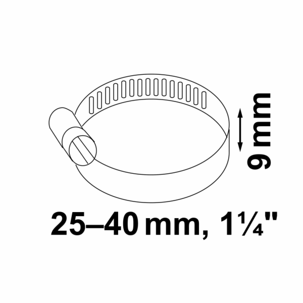 Hadicová svorka Kirchhoff, šířka 9 mm, rozsah sevření 25 ...