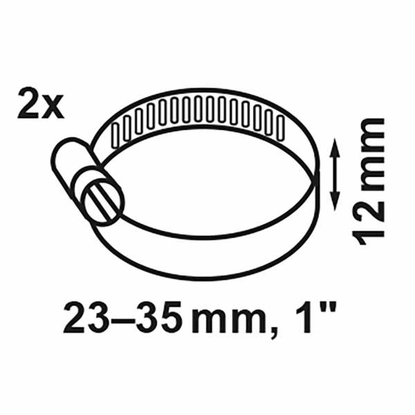 Hadicová spona Kirchhoff, šířka 12 mm, rozsah sevření 23-...