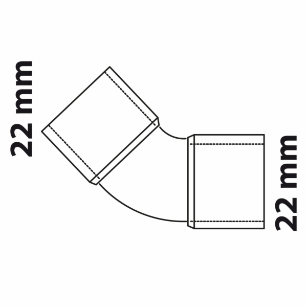 Kirchhoff ohyb 45° 22 mm 2 pouzdra prázdná