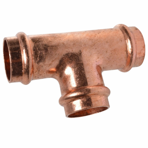Kirchhoff měděný T-kus, 3 objímky, holý, 22 mm
