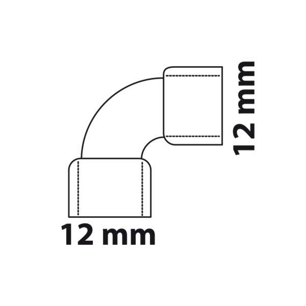 Kirchhoff úhel 90° 12 mm 2 pouzdra prázdná