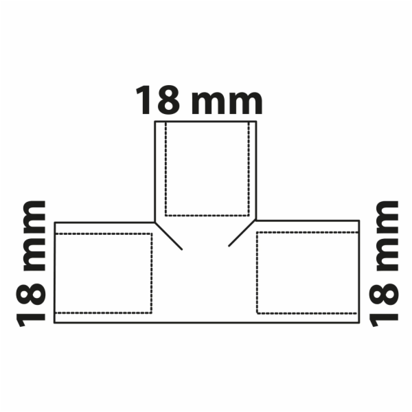 Kirchhoff T-kus 18 mm 3 objímky, hladké
