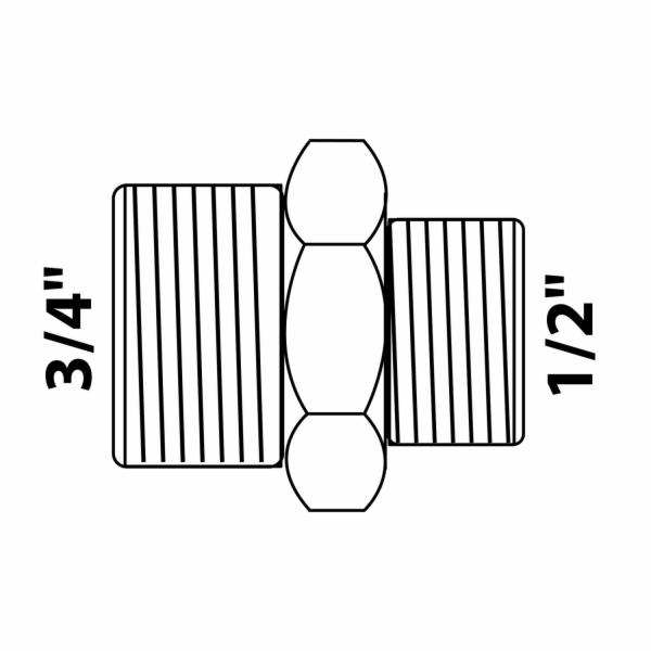 Kirchhoff redukční dvojitá nipl 26,4 mm (3/4" AG) x 21 mm...