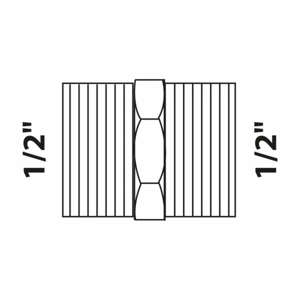 Dvojitá nipl Kirchhoff 21 mm (1/2" AG) bronzová