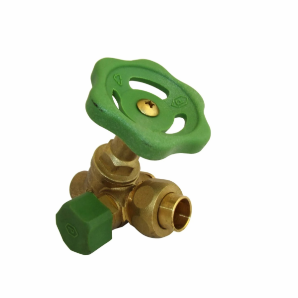 Kirchhoff úhlový sedlový ventil s odtokem, mosaz, leštěný...