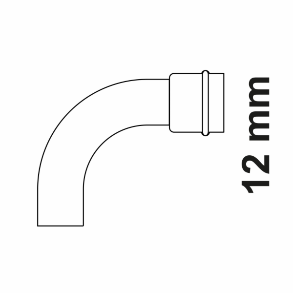 Kirchhoff CU koleno 90° 1 objímka polotovar 12 mm
