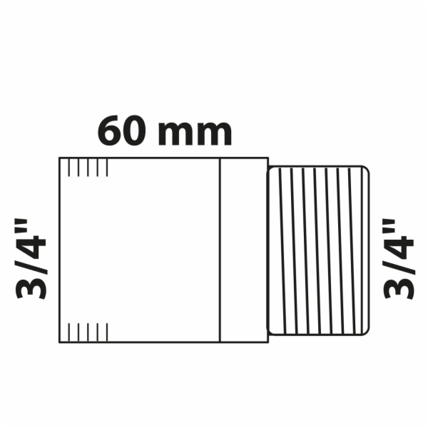 Kirchhoff dvojitá vsuvka 26,4 mm (vnější závit 3/4") x 60...