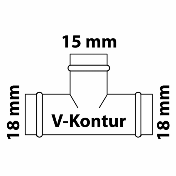 Kirchhoff měděný redukční T-kus, 3 objímky, holý, 18 mm x...