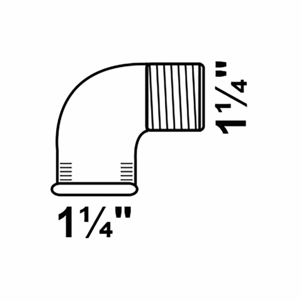 Kirchhoff úhelník 90° 39 mm (1 1/4" vnitřní) x 41,9 mm (1...