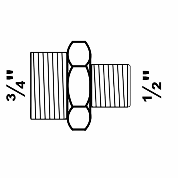 Kirchhoff redukční dvojitá nipl 26,4 mm (3/4" AG) x 21 mm...