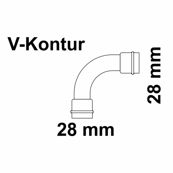 Kirchhoff CU koleno 90° 2 pouzdra polotovar 28 mm