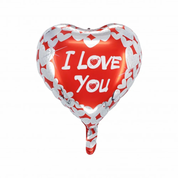 Fóliový balónek Party Factory srdce I Love You O 42 cm če...