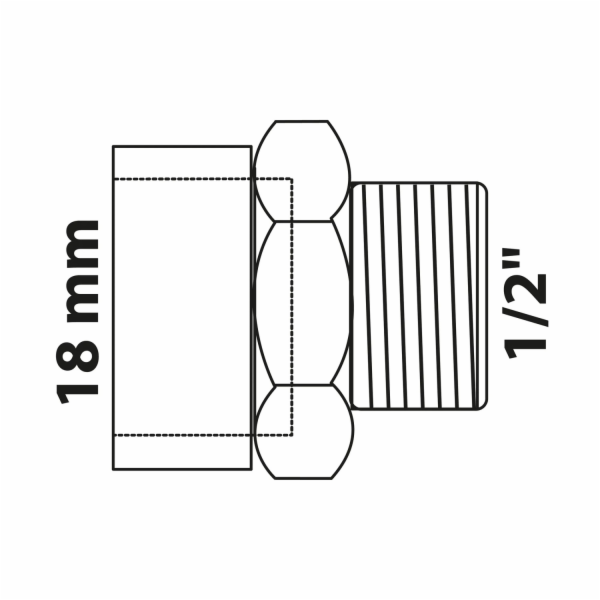 Kirchhoff přechodová nipl 18 mm x 21 mm (vnější závit 1/2...