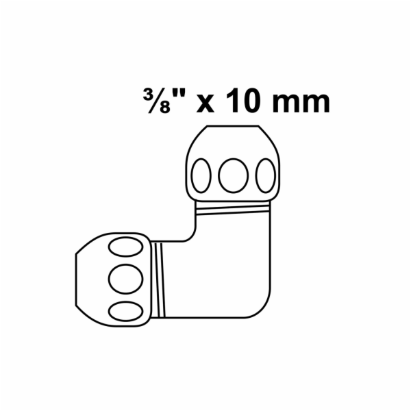 Kirchhoff kompresní fitinek - úhel 90°, chrom, 15 mm (3/8...