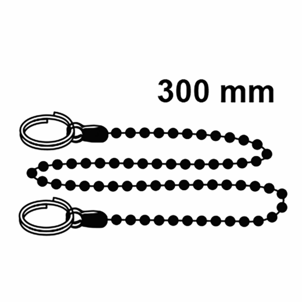 Řetěz Kirchhoff ventilu se 2 kroužky, chrom, 300 mm