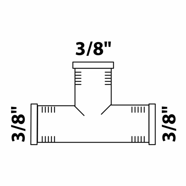 Kirchhoff T-kus 15 mm (vnitřní závit 3/8") chrom