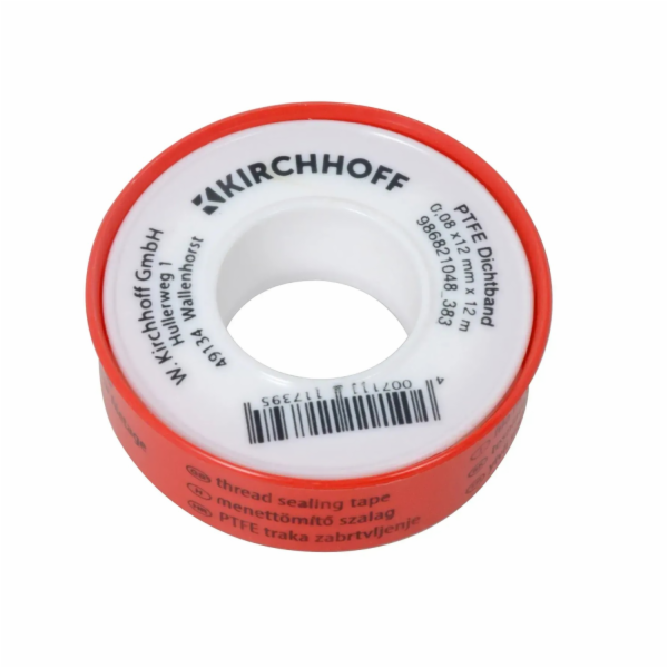 Kirchhoff PTFE těsnicí páska na závity 0,08 mm x 12 mm dé...