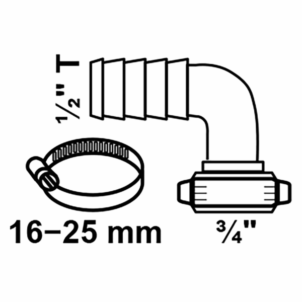 Kirchhoff poloviční úhlová hadicová armatura, mosaz, 3/4"...
