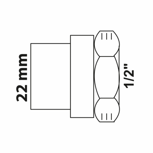 Kirchhoff přechodová objímka 22 mm x 18,7 mm (1/2" vnitřn...