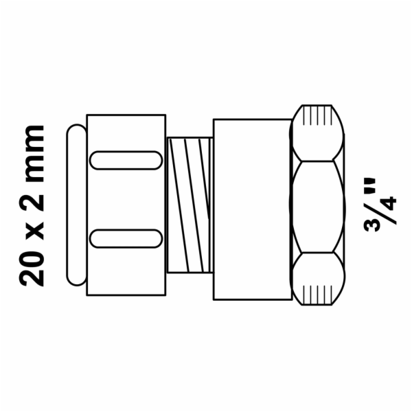 Kirchhoff přechodový kus 20 mm x 24,2 mm (3/4" vnitřní zá...