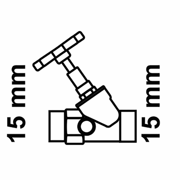 Kirchhoff úhlový sedlový ventil bez odtoku, mosaz, leštěn...