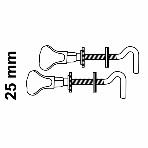 Upevnění sedátka Kirchhoff, nerezová ocel, 25 mm, sada 2 ...