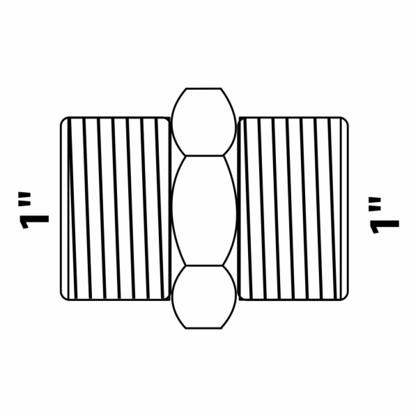Kirchhoff dvojitá nipl 33,3 mm (1" AG) prázdná