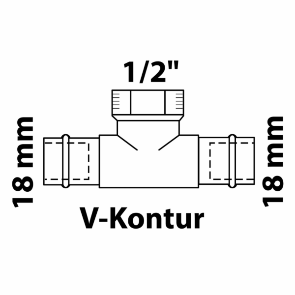Kirchhoff RG T-kus 2 hlavice prázdné 18 mm x 18,7 mm (1/2...