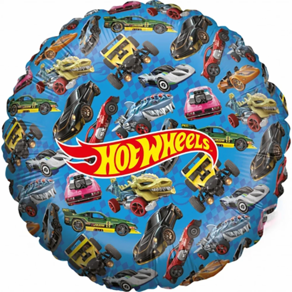 Fóliový balónek Hot Wheels kulatý O 42 cm barevný