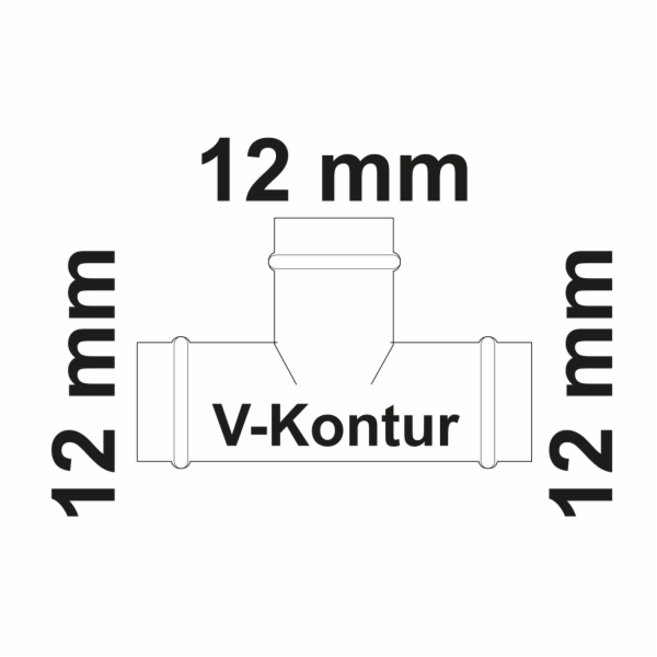 Kirchhoff měděný T-kus, 3 objímky, holý, 12 mm