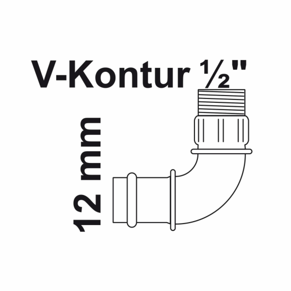 Kirchhoff RG úhel 90° 1 polotovar pouzdra 12 mm x 21 mm (...