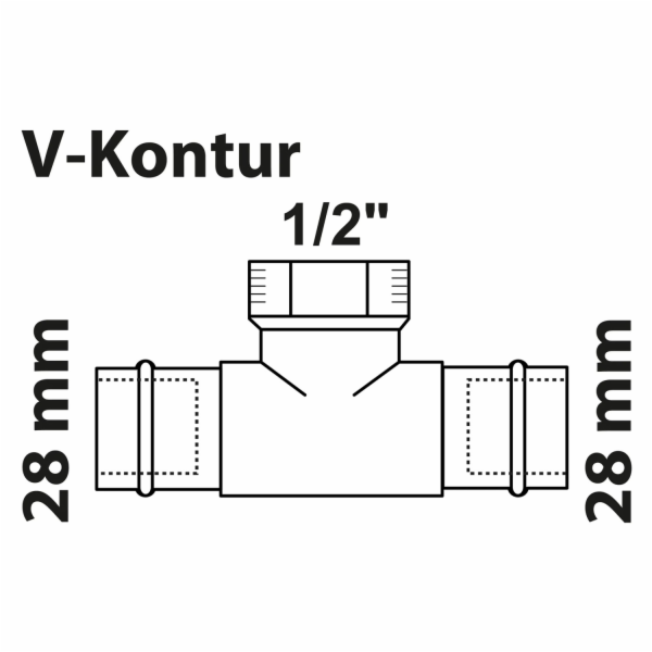 Kirchhoff RG T-kus 2 hlavice prázdné 28 mm x 18,7 mm (1/2...