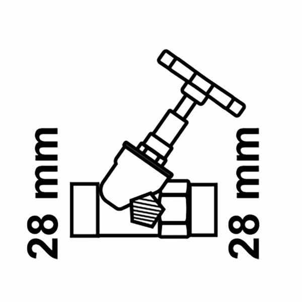 Kirchhoff úhlový sedlový ventil s odtokem, mosaz, leštěný...