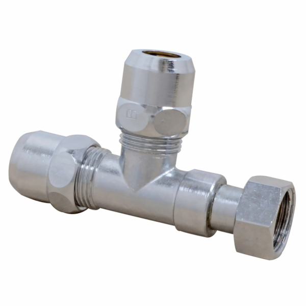 Kirchhoff kompresní T-kus chrom 15 mm (3/8" vnitřní závit...