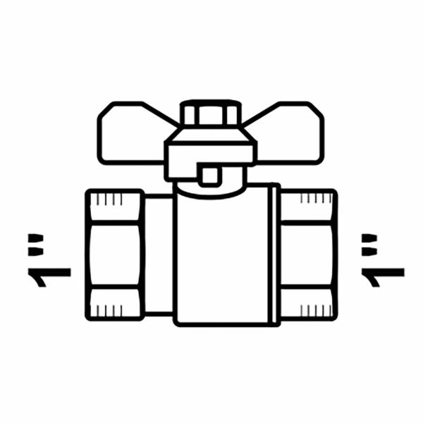 Kirchhoff s křídlovou rukojetí 30,3 mm (1" IG) Nikl