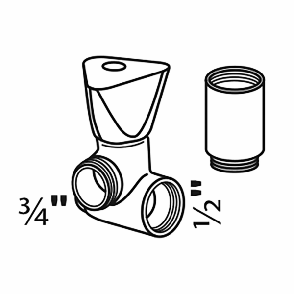 Kirchhoff GA ventil pravý s kompenzací pro nástěnnou mont...