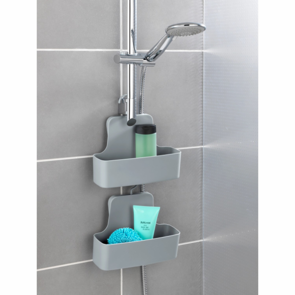 Sprchový box Wenko Barcelona, šedý, vyrobený z plastu (TP...