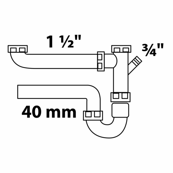 Kirchhoff trubkový sifon pro dvojité dřezy 44,9 mm (1 1/2...