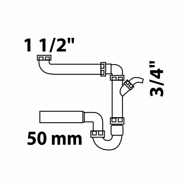 Kirchhoff prostorově úsporný trubkový sifon do kuchyňskéh...