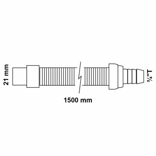 Prodlužovací hadice Kirchhoff 1,5 m 21 mm x 26,4 mm (3/4") T