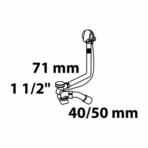Odtoková a přepadová armatura pro vanu Kirchhoff 47,8 mm ...