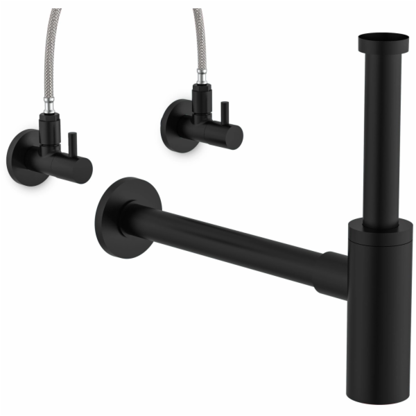 Sifon umyvadla Kirchhoff Design, černý matný