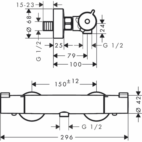 Hansgrohe MyFox sprchový termostat, sprchová termostatick...