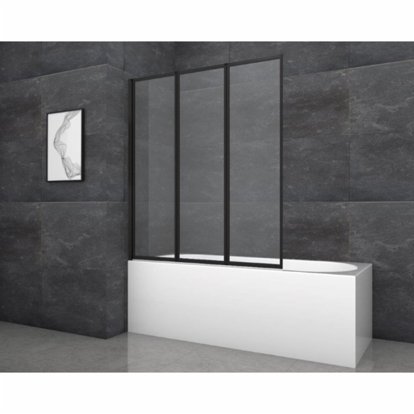 Skládací vanová zástěna Aurlane Black Star 125 cm x 143 c...