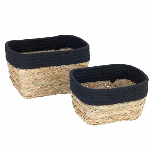 Úložný koš Wenko Rika S 13 cm x 20 cm x 15 cm přírodní-černá
