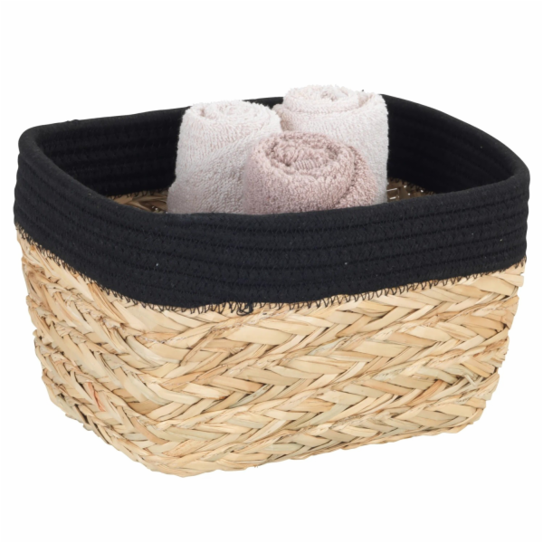 Úložný koš Wenko Rika M 15 cm x 25 cm x 18 cm přírodní-černá