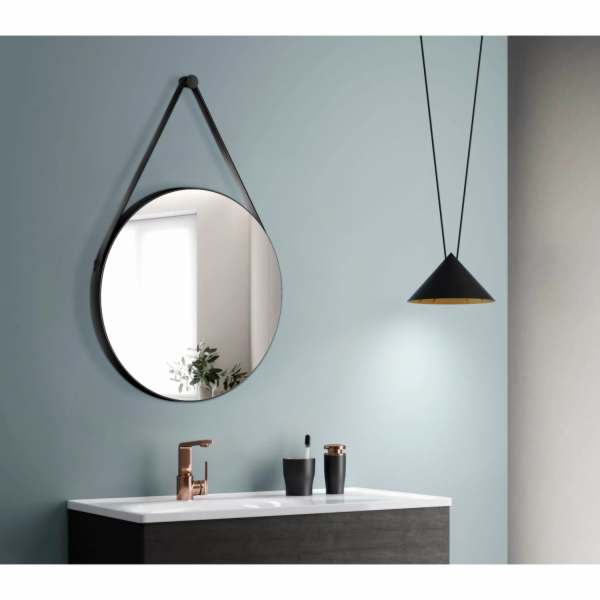 Designové zrcadlo DSK Black Vince O 60 cm černé