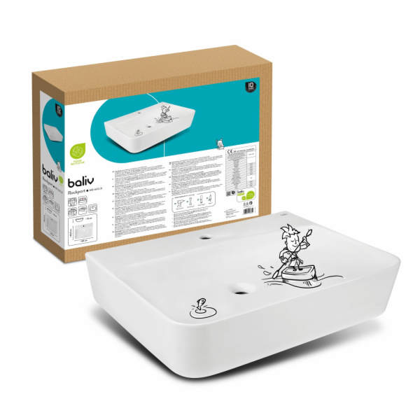 Závěsné a deskové umyvadlo Baliv Rockport bílé 60 cm
